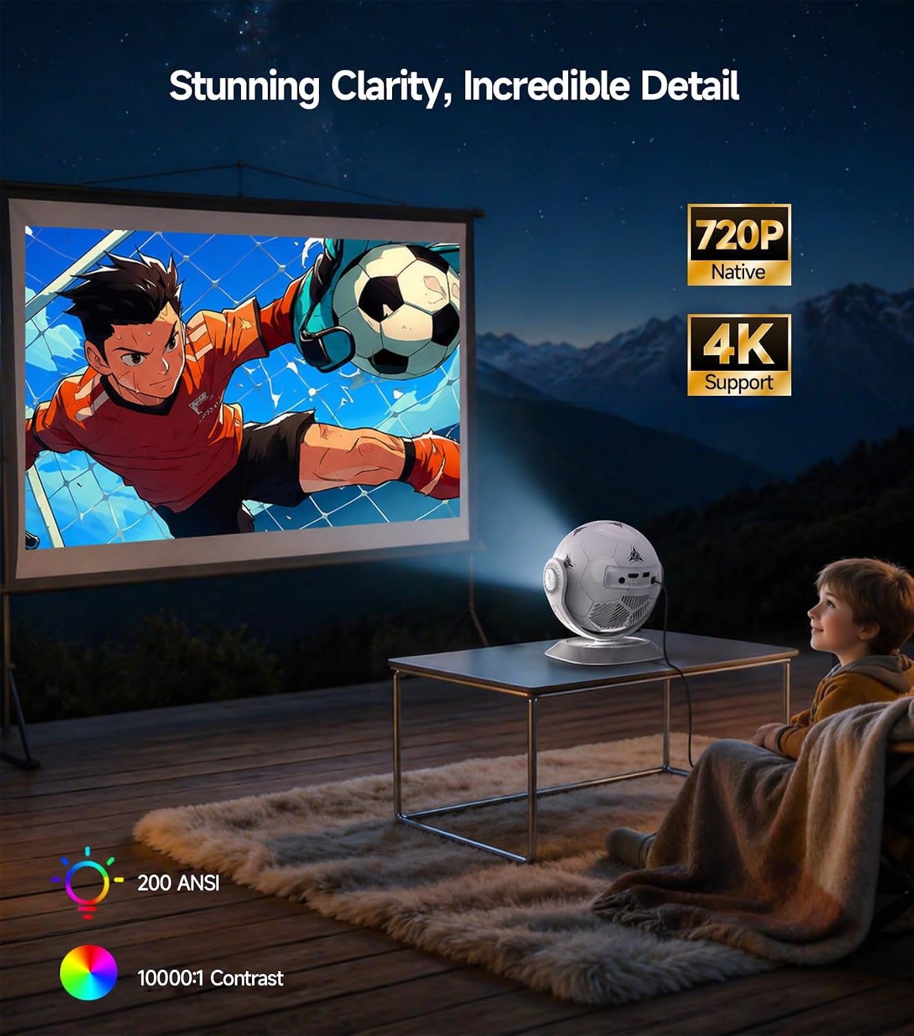 Magcubic 2026 Football-Themed Mini Projector, 4K Support Android 14 HY300F